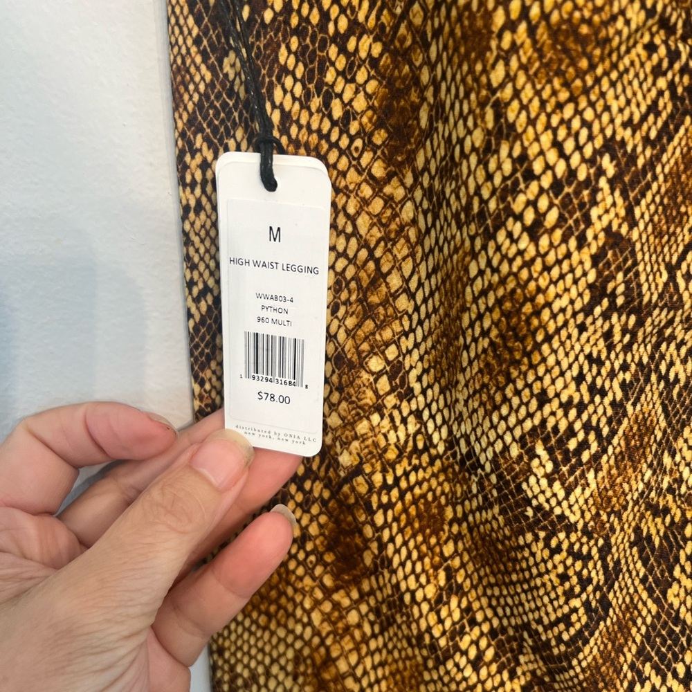 WeWoreWhat High Waist Yellow‎ Python Leggings Med… - image 6